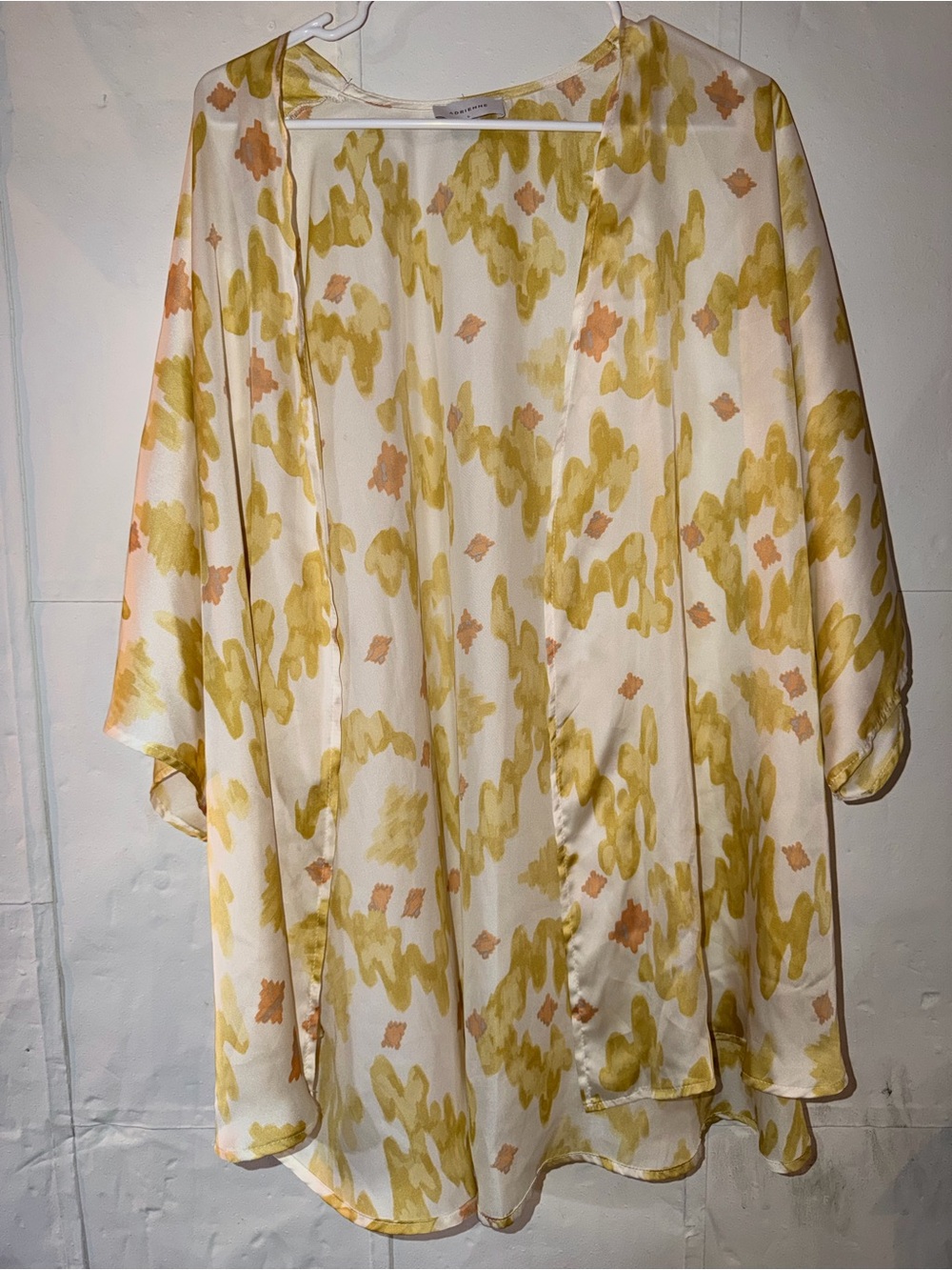 Adrienne Cream and Mustard Watercolor Top